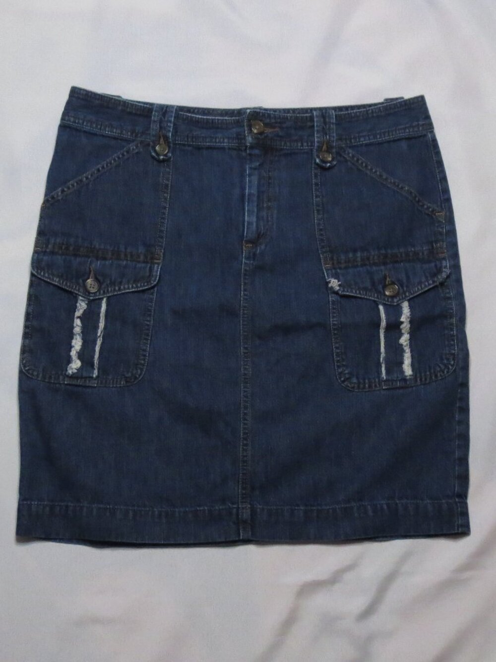 AMERICAN LIVING womens SKIRT blue DENIM pockets MIDI SIZE 10